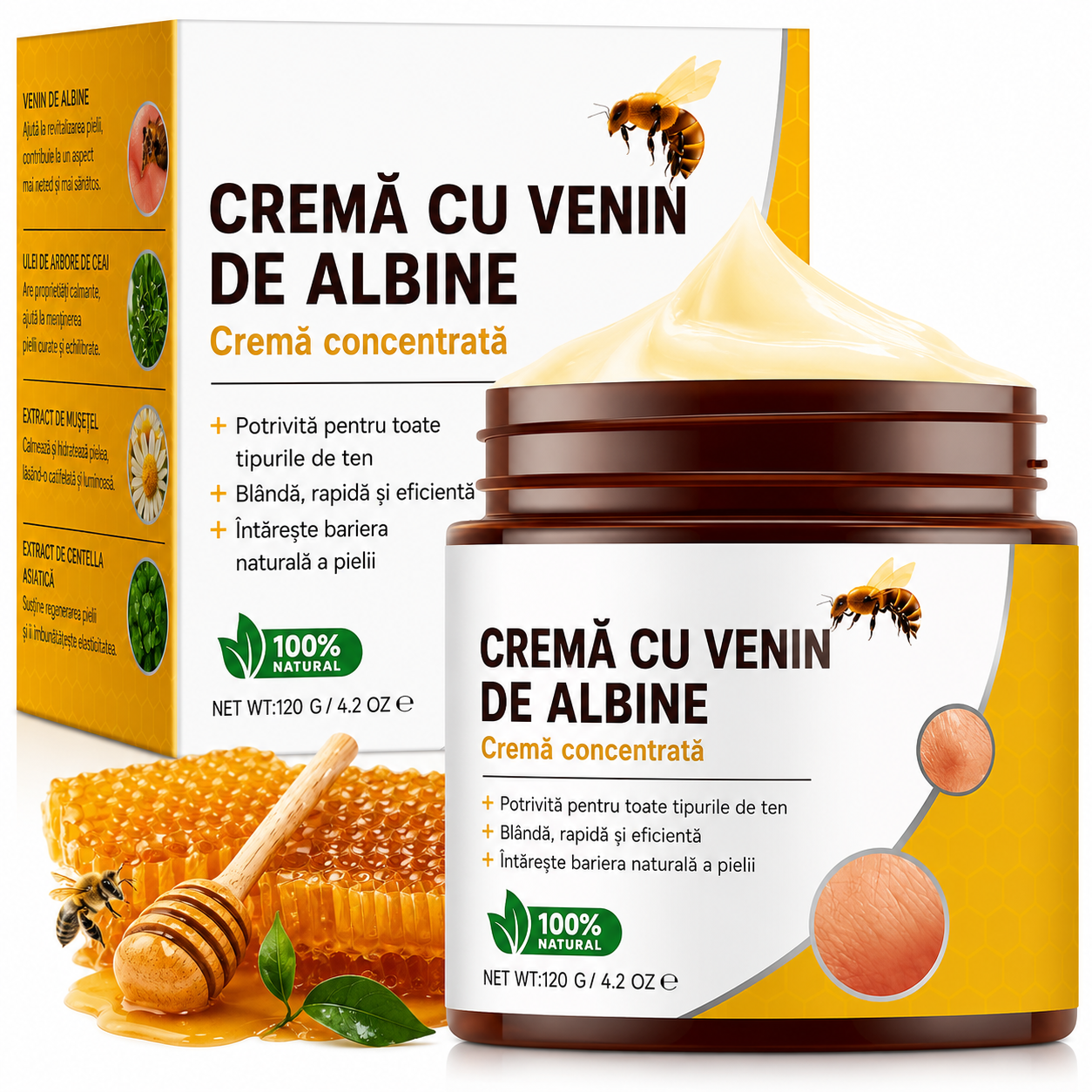 Cremă de Față cu Venin de Albine