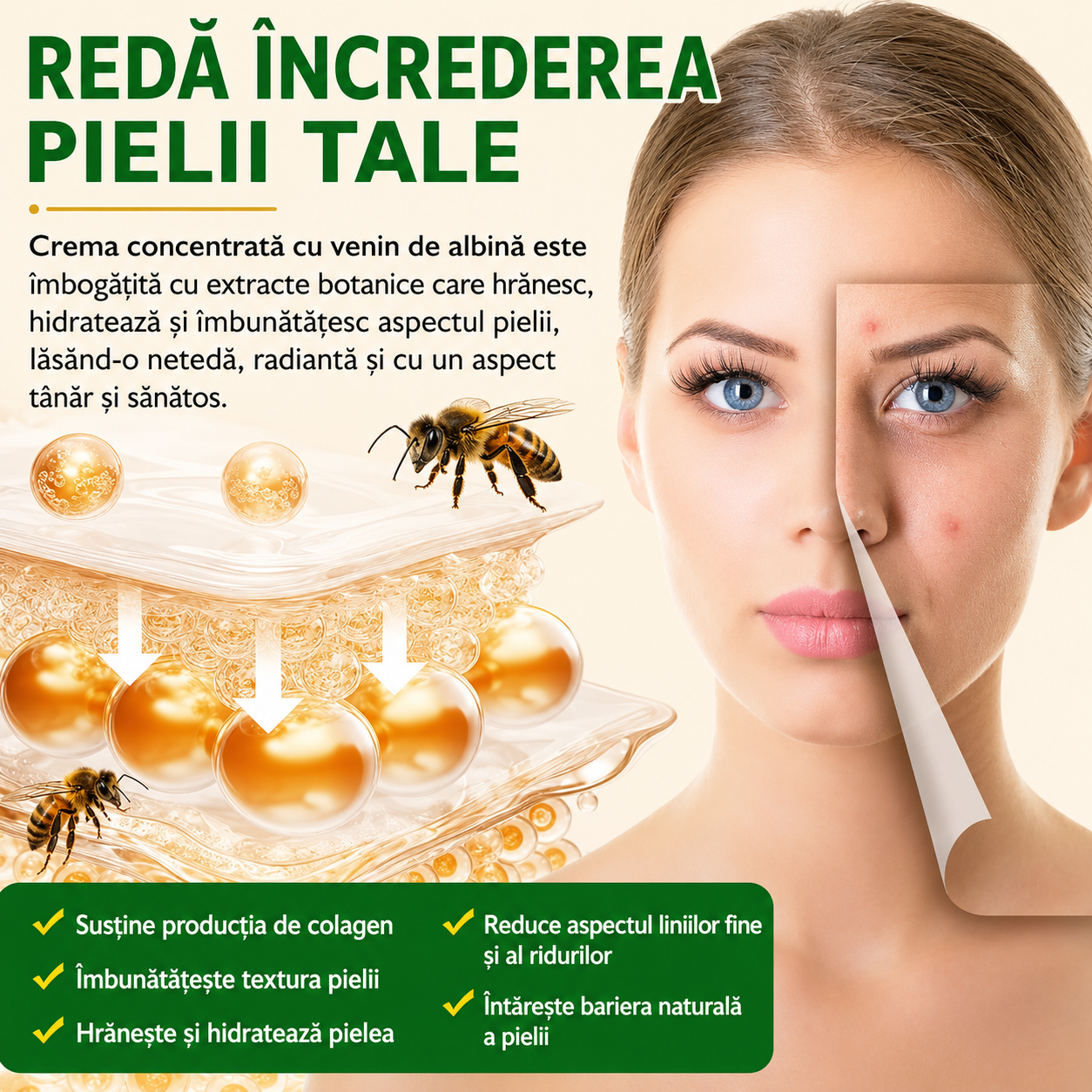 Cremă de Față cu Venin de Albine